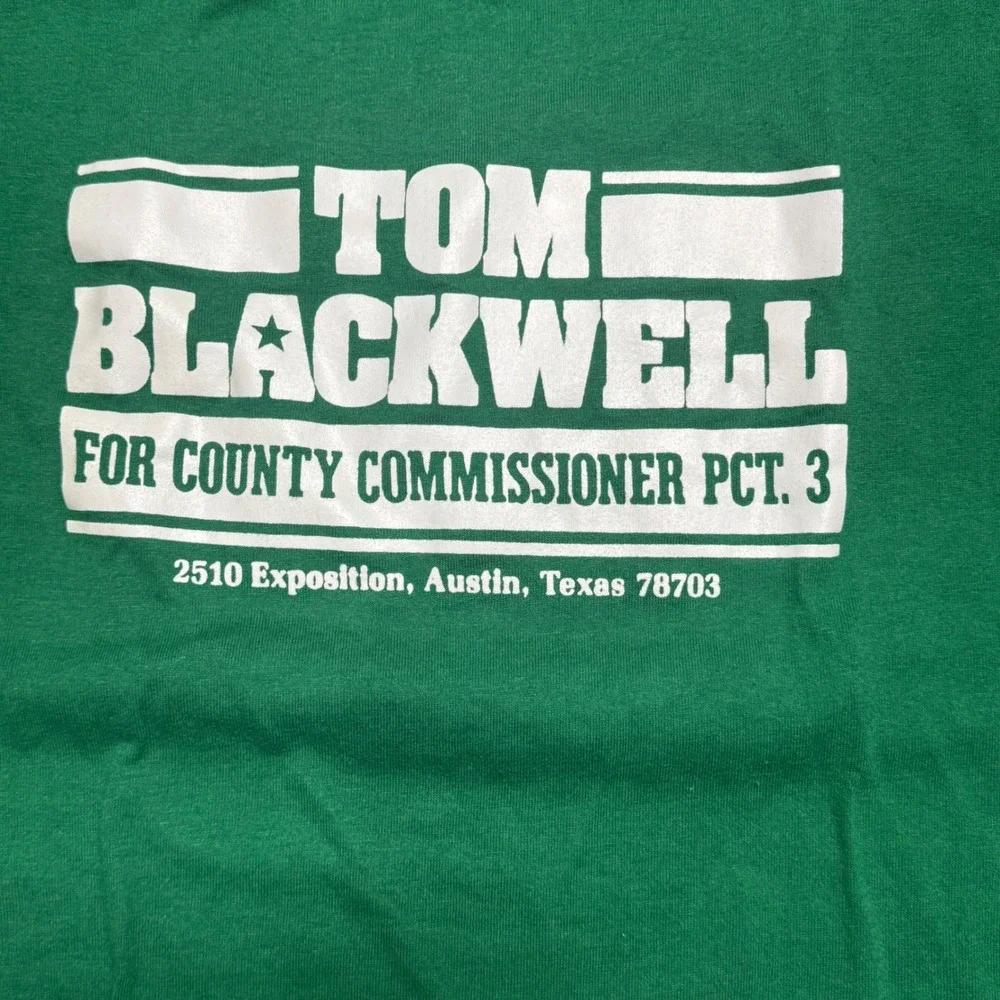 VTG 80s Sportswear Tom‎ Blackwell County Commissioner Campaign T-Shirt Green M